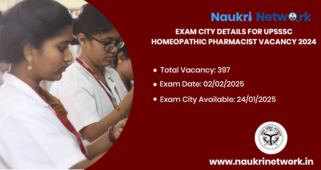 UPSSSC Homeopathic Pharmacist 2024 Exam City