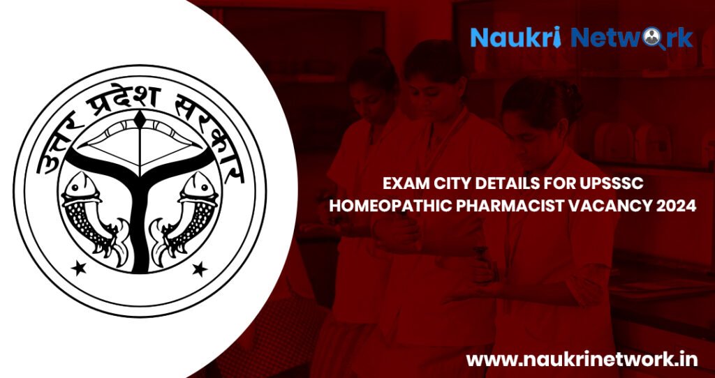 Exam City Details for UPSSSC Homeopathic Pharmacist Vacancy 2024