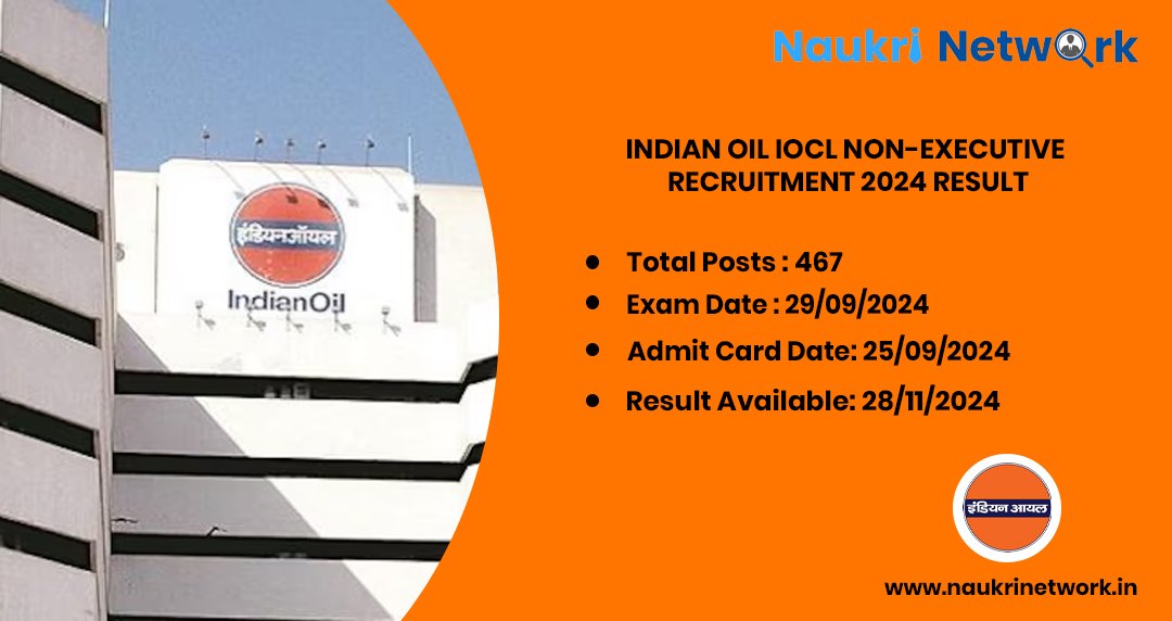 Indian Oil IOCL Non-Executive Recruitment 2024 Result