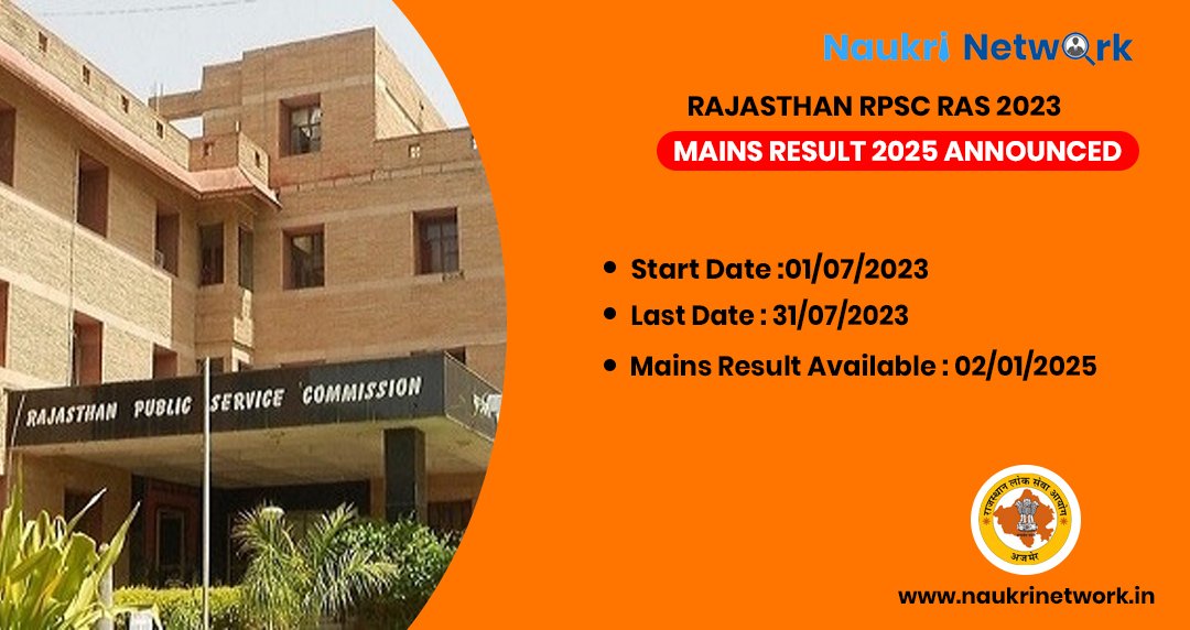 Rajasthan RPSC RAS 2023| Mains Result 2025 Announced