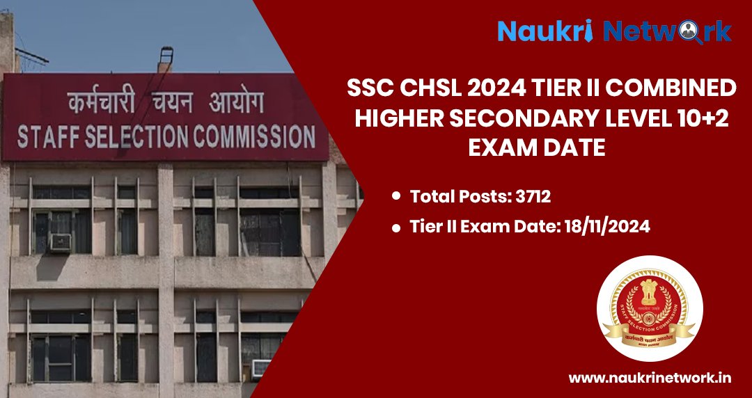 SSC CHSL 2024 Tier II Combined Higher Secondary Level 10+2 Exam Date