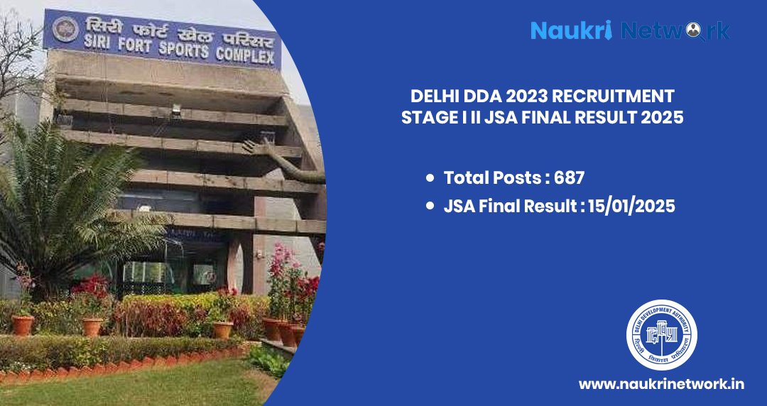 Delhi DDA 2023 JSA Final Result 2025