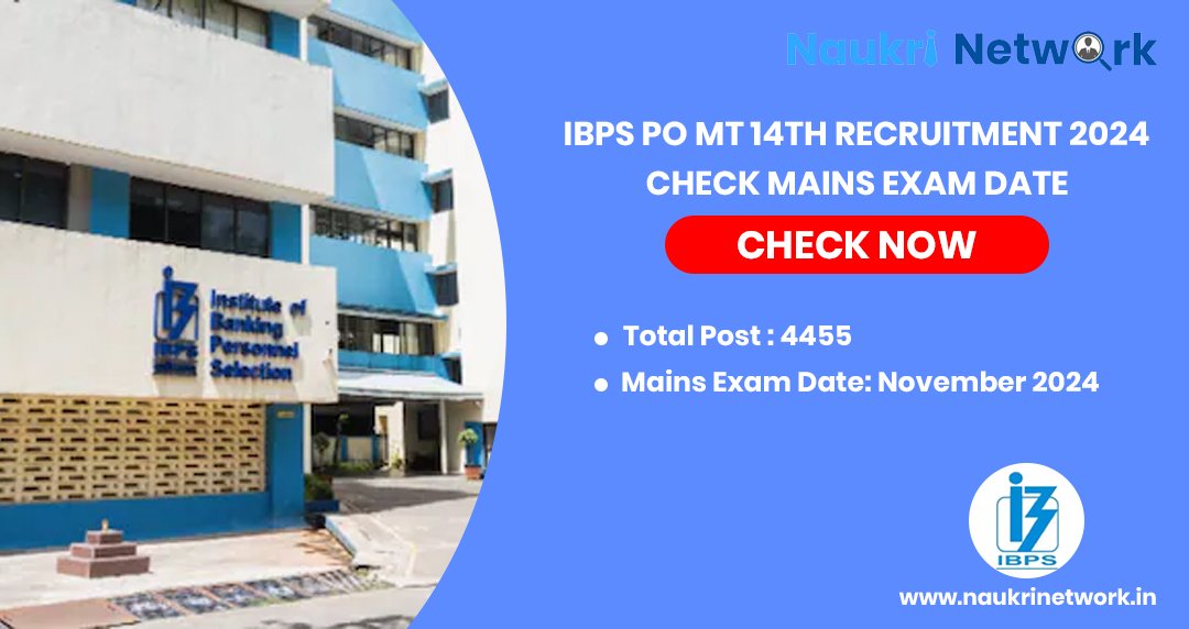 IBPS PO MT 14th Recruitment 2024 Check Mains Exam Date