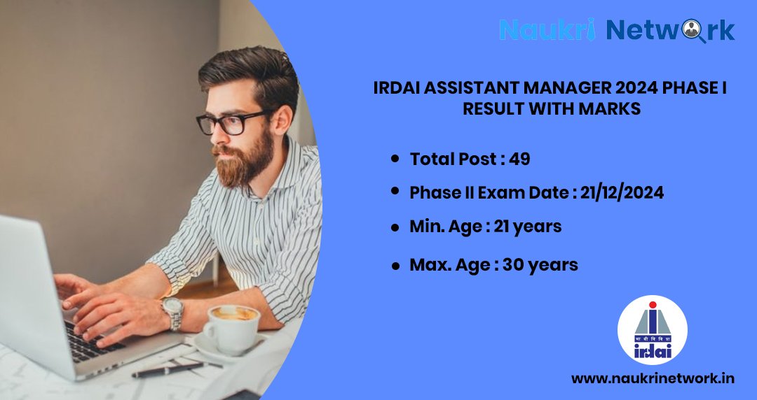 IRDAI Assistant Manager 2024 Phase I Result with Marks