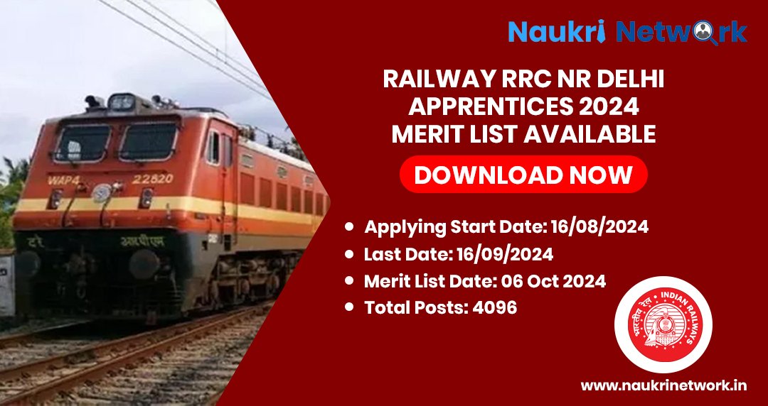 Railway RRC NR Delhi Apprentices 2024 Merit List