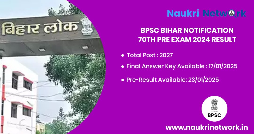 BPSC Bihar Notification 70th Pre Exam 2024 Result