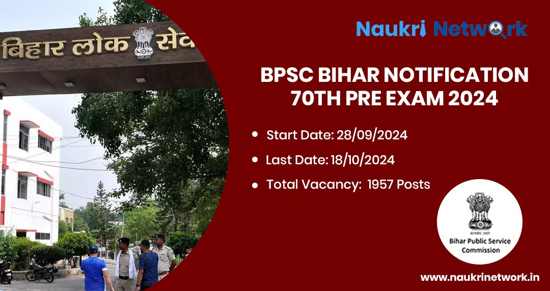 BPSC Bihar Notification 70th Pre Exam 2024