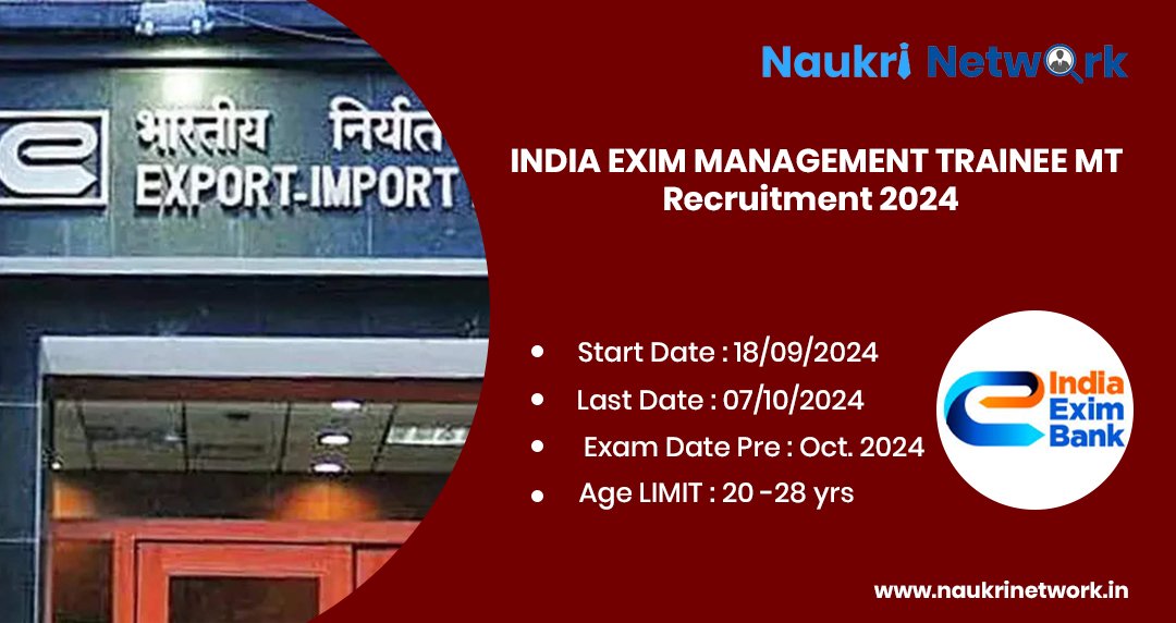 India Exim Bank Management Trainee MT Recruitment 2024