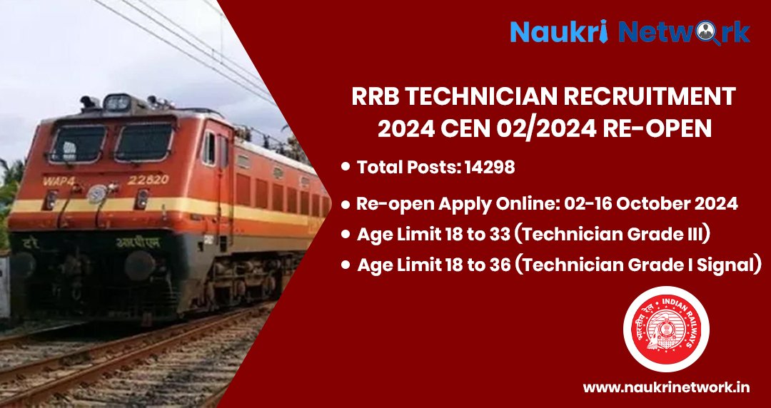 RRB Technician Recruitment 2024 CEN 02 2024 Re-Open