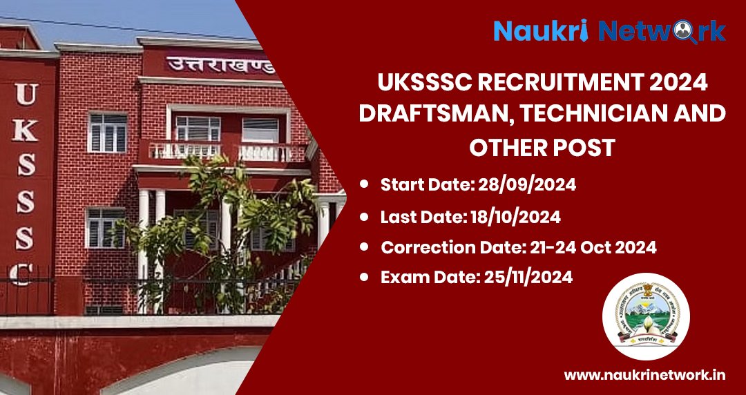 UKSSSC Recruitment 2024 Draftsman, Technician and Other Post