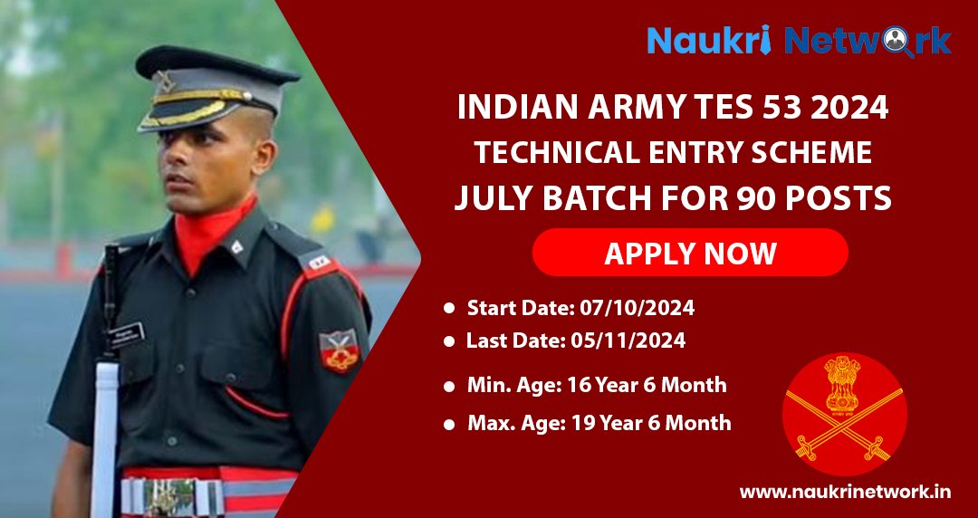 Indian Army TES 53 2024 Technical Entry Scheme July Batch