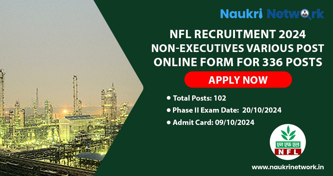 NFL Recruitment 2024 Non Executive Various Post Online Form