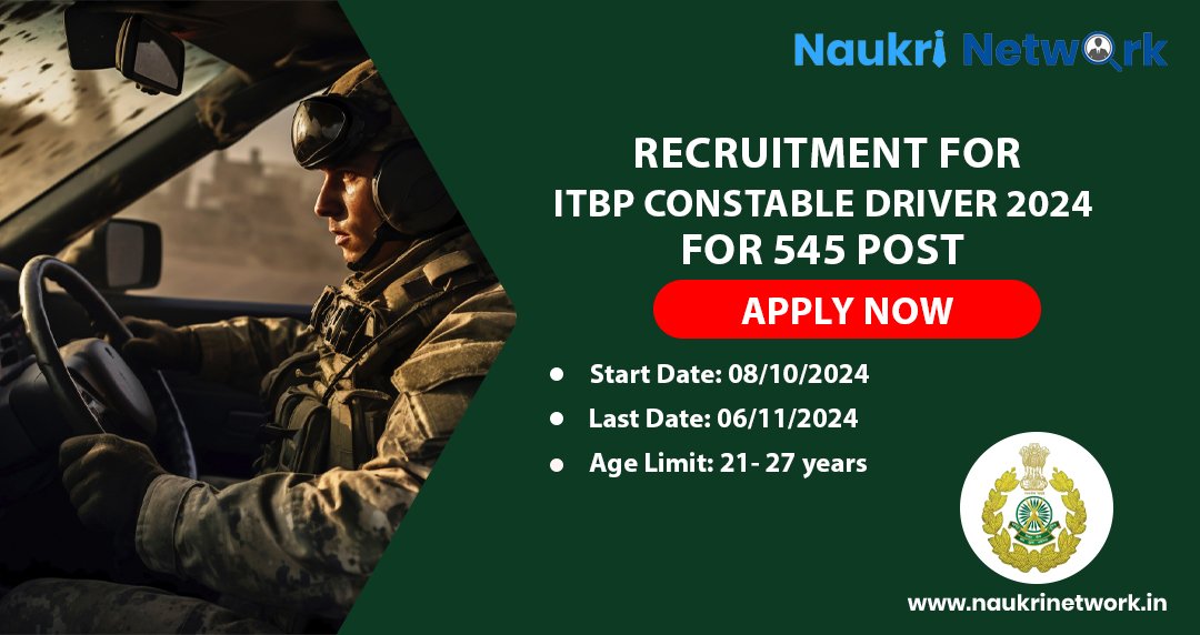 ITBP Constable Driver Recruitment 2024