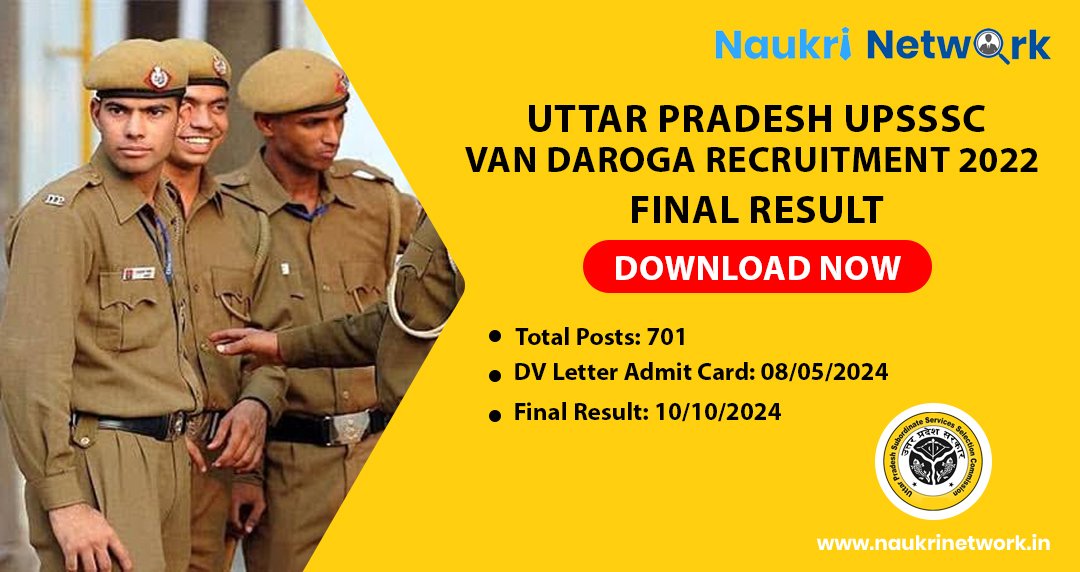 Uttar Pradesh UPSSSC Van Daroga Recruitment 2022 Final Result