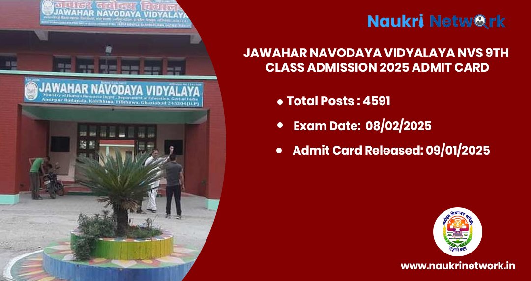 Jawahar Navodaya Vidyalaya NVS 9th Class Admission 2025 Admit Card (1)