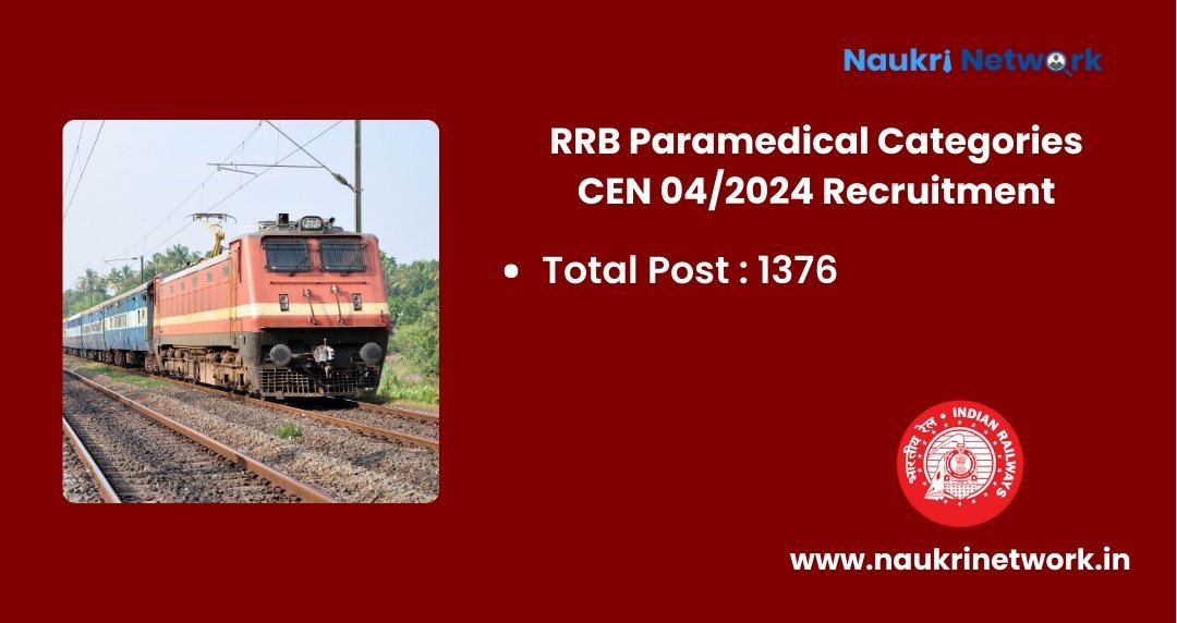 RRB Paramedical Categories Recruitment 2024