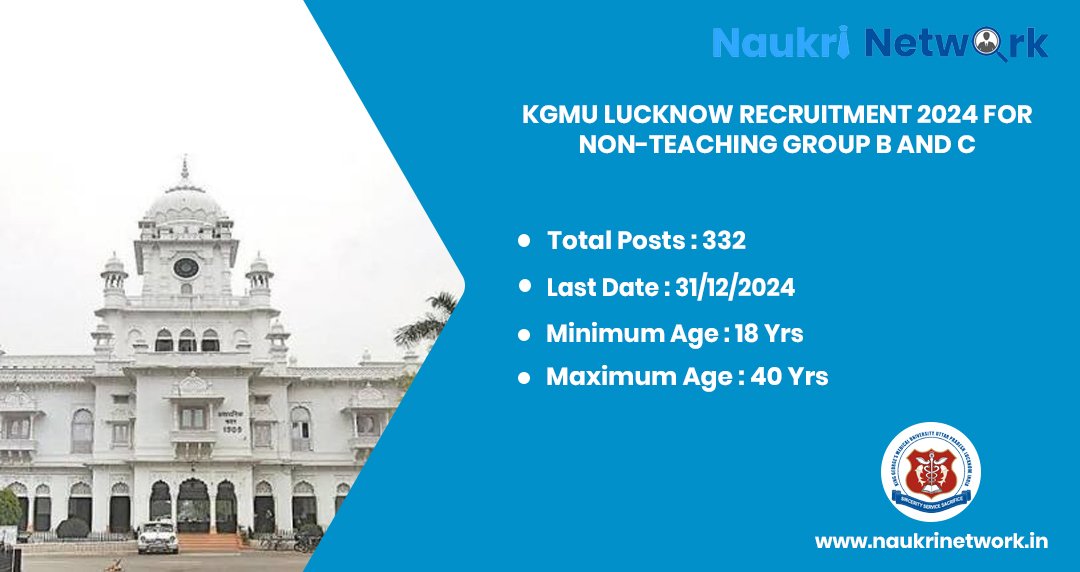 KGMU Lucknow Recruitment 2024 for Non-Teaching Group B and C