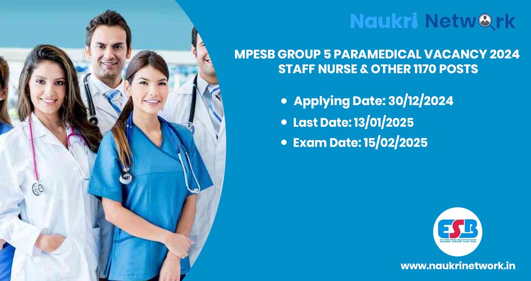 MPESB Group 5 Paramedical Vacancy 2024 Staff Nurse