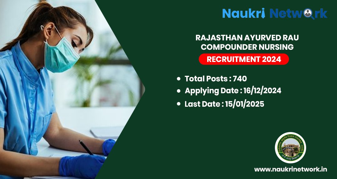 Rajasthan Ayurved RAU Compounder Nursing Recruitment 2024