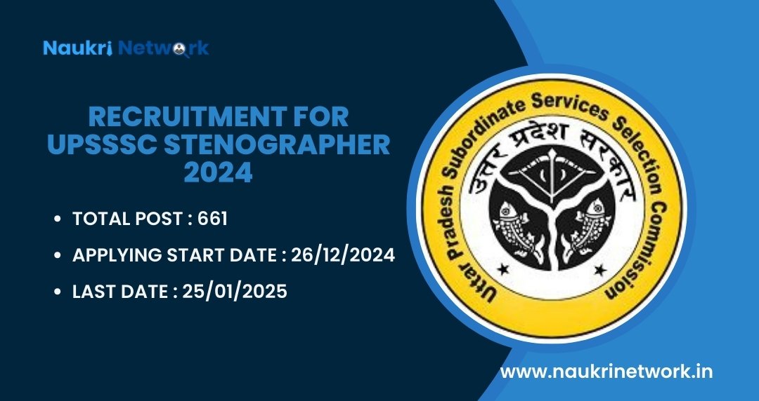 Recruitment for UPSSSC Stenographer 2024