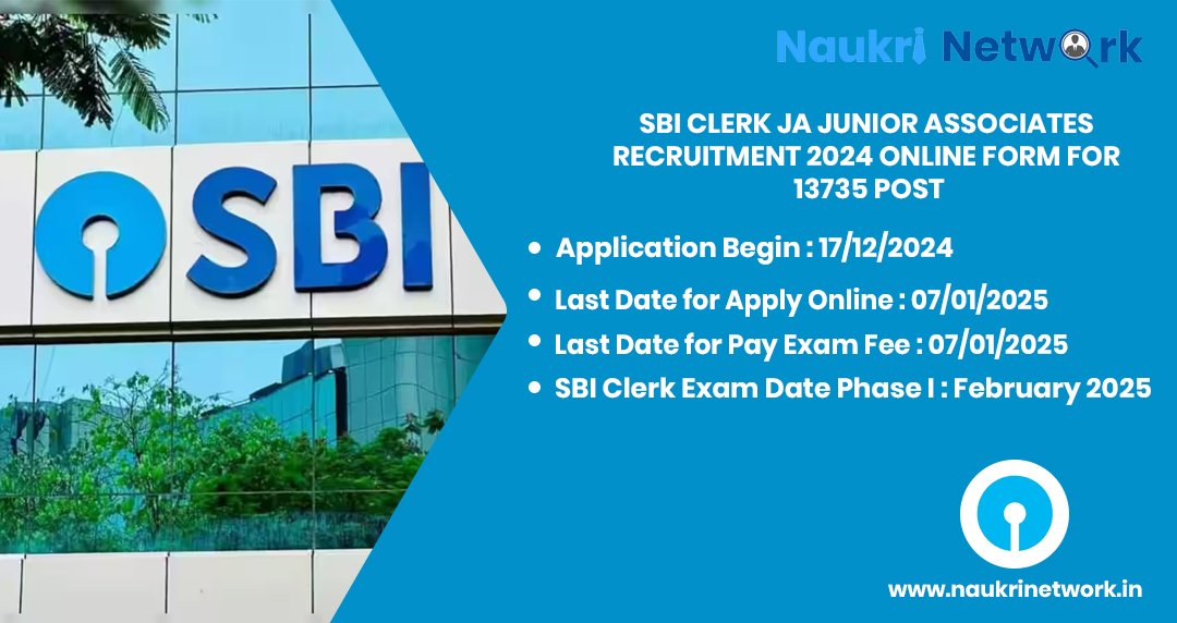 State Bank of India SBI Clerk Recruitment 2024 Junior Associates