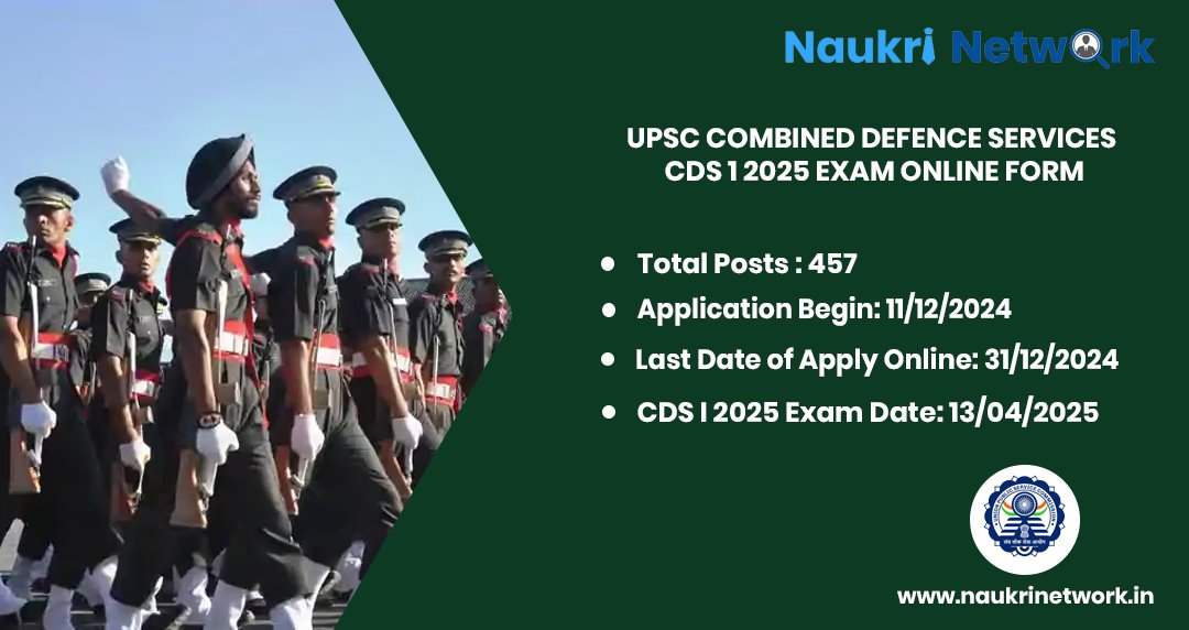 UPSC Combined Defence Services CDS 1 2025 Exam Online Form