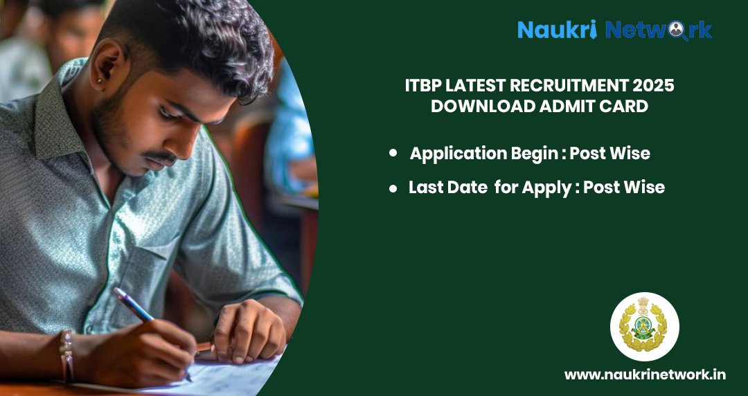 ITBP Latest Recruitment 2025 Download Admit Card