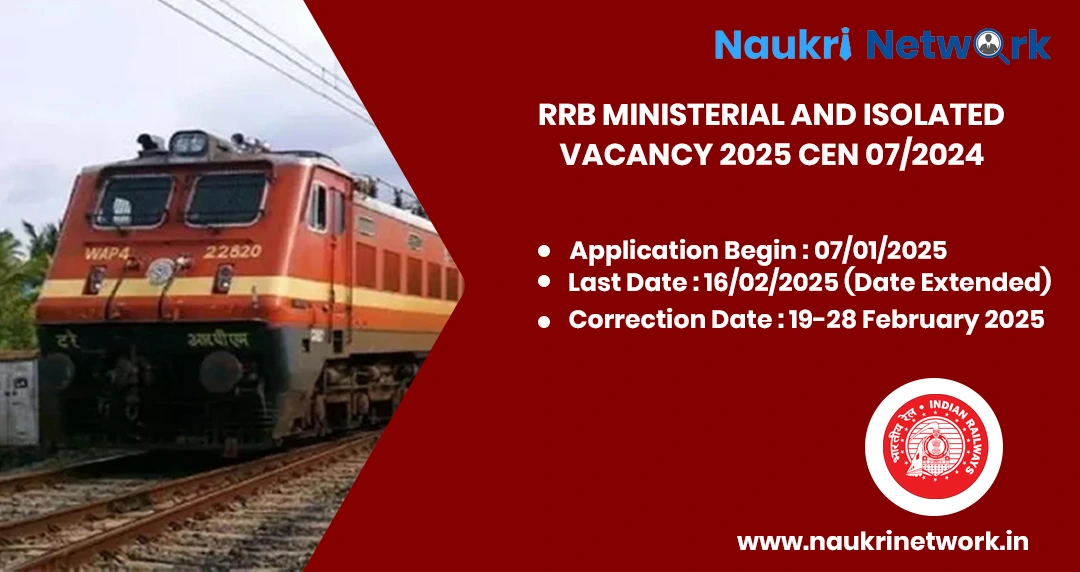 Railway RRB Ministerial And Isolated Vacancy 2025