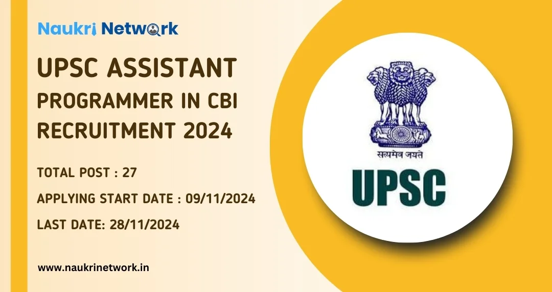 UPSC Assistant Programmer in CBI Recruitment 2024
